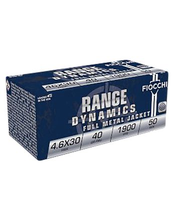 Fiocchi 46EXA Range Dynamics4.6x30mmH&amp;K 40gr Full Metal Jacket 50 Per Box/20 Case
