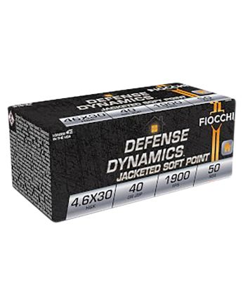 Fiocchi 46EXB Defense Dynamics4.6x30mmH&amp;K 40gr Jacketed Soft Point 50 Per Box/20 Case