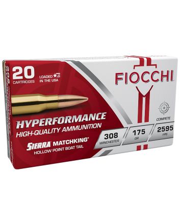 Fiocchi 308MKD Hyperformance Compete 308Win 175gr Sierra MatchKing BTHP 20 Per Box/10 Case