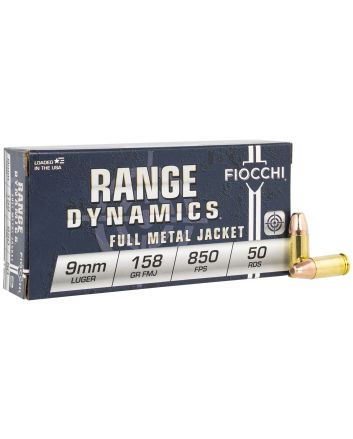 Fiocchi 9APE Range Dynamics9mmLuger 158gr Full Metal Jacket 50 Per Box/20 Case