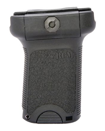BCM VGSBLK BCMGunfighter Short Vertical Grip Made of Polymer With Black Aggressive Textured Finish with Storage Compartment for Picatinny Rail