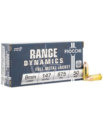 Fiocchi 9APD Range Dynamics9mmLuger 147gr Full Metal Jacket 50 Per Box/20 Case