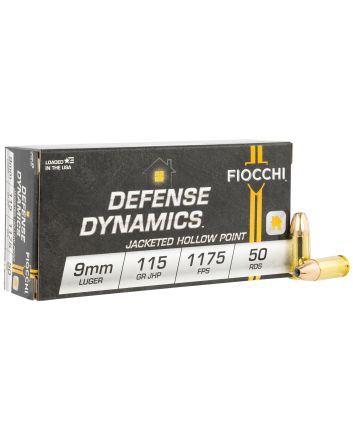 Fiocchi 9APHP Defense Dynamics9mmLuger 115gr Jacketed Hollow Point 50 Per Box/20 Case