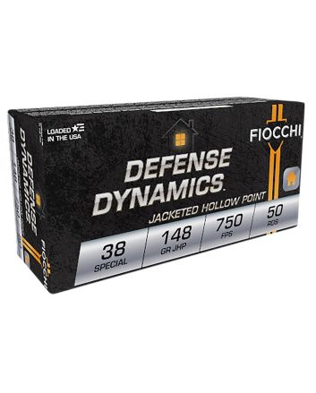 Fiocchi 38E Defense Dynamics38Special 148gr Jacketed Hollow Point 50 Per Box/20 Case