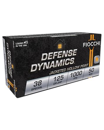 Fiocchi 38F Defense Dynamics38Special 125gr Jacketed Hollow Point 50 Per Box/20 Case
