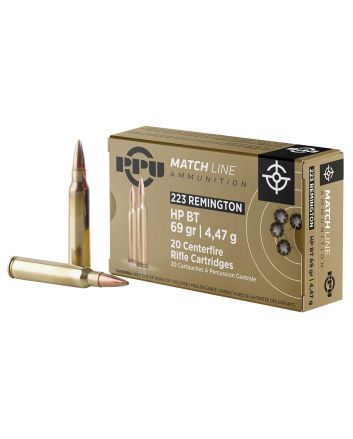 PPU PPM2231 Match223Rem 69gr Hollow Point Boat Tail 20 Per Box/50 Case