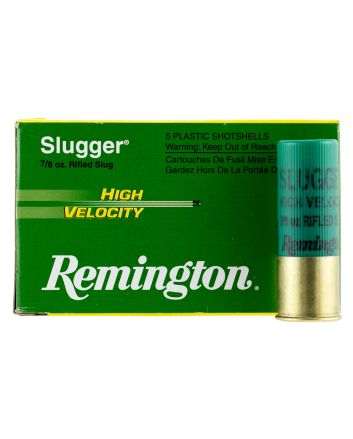 Remington Ammunition 28604 Slugger High Velocity 12 Gauge 3" 7/8 oz Rifled Slug Shot 5 Per Box/ 50 Cs