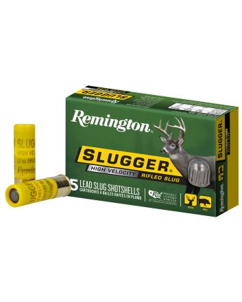 Remington Ammunition 28608 Slugger High Velocity 20 Gauge 2.75" 1/2 oz Rifled Slug Shot 5 Per Box/ 50 Cs