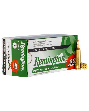 Remington Ammunition 23769 UMC Value Pack 22-250Rem 45gr Jacketed Hollow Point 40 Per Box/10 Case