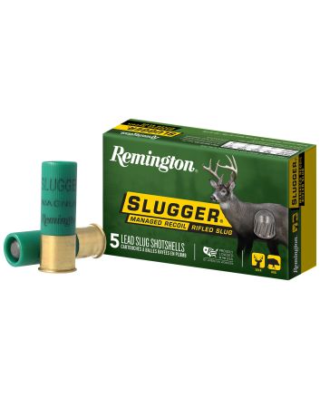 Remington Ammunition 20290 Slugger Managed-Recoil 12 Gauge 2.75" 1 oz Rifled Slug Shot 5 Per Box/20 Cs