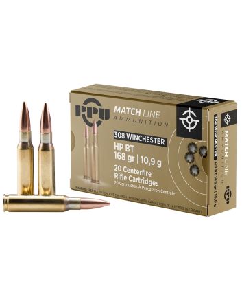 PPU PPM3082 Match308Win 168gr Hollow Point Boat Tail 20 Per Box/10 Case