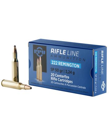 PPU PP222 Standard Rifle222Rem 50gr Soft Point 20 Per Box/50 Case