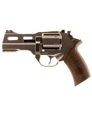 Chiappa Firearms 340222 Rhino 40DSSmall Frame 357 Mag 6 Shot, 4" Nickel-Plated Steel Vent Rib Barrel &amp; Cylinder, Nickel-Plated Aluminum Frame, Walnut Grip, Concealed Hammer