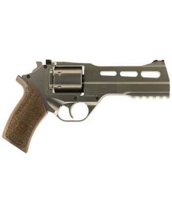 Chiappa Firearms 340223 Rhino 50DSMedium Frame 357 Mag 6 Shot, 5" Nickel-Plated Steel Vent Rib Barrel &amp; Cylinder, Nickel-Plated Aluminum Frame, Walnut Grip, Exposed Hammer