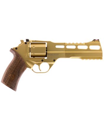 Chiappa Firearms 340225 Rhino 60DSMedium Frame 357 Mag 6 Shot, 6" Gold Plated PVD Steel Vent Rib Barrel &amp; Cylinder, Gold Plated PVD Aluminum Frame,Walnut Grip, Concealed Hammer