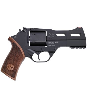 Chiappa Firearms CF340244 Rhino 40SAR 357 Mag 6 Shot 4" Black Anodized Steel Barrel, Blued Steel Cylinder, Black Anodized Aluminum Frame &amp; Barrel Shroud, Picatinny Accessory Rail, Walnut Grip