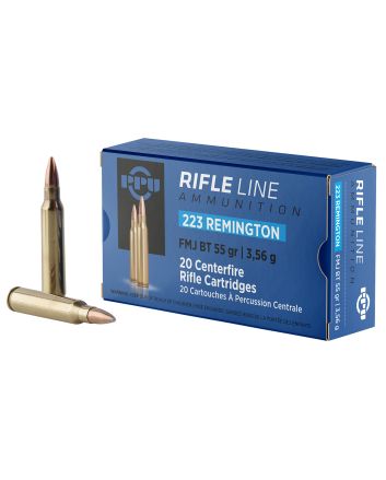 PPU PP223F1 Standard Rifle223Rem 55gr Full Metal Jacket Boat Tail 20 Per Box/50 Case