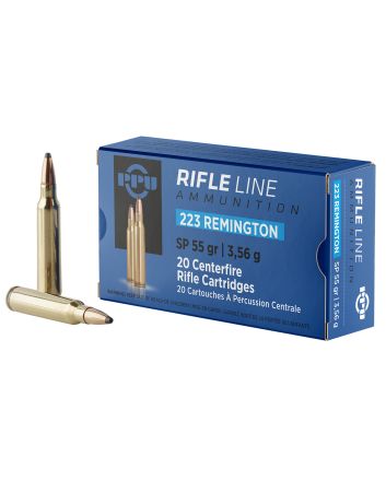 PPU PP223S Standard Rifle223Rem 55gr Soft Point 20 Per Box/50 Case