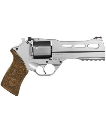 Chiappa Firearms CF340247 Rhino 50SAR *CA Compliant 357 Mag 6 Shot 5" Nickel-Plated Steel Barrel &amp; Cylinder, Nickel-Plated Aluminum Frame &amp; Barrel Shroud, Picatinny Rail, Walnut Grip