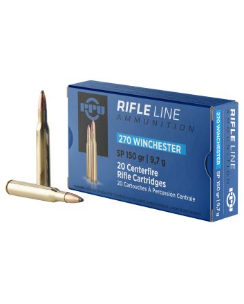 PPU PP2702 Standard Rifle270Win 150gr Soft Point 20 Per Box/10 Case