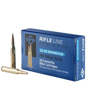 PPU PP2506P Standard Rifle25-06Rem 100gr Pointed Soft Point 20 Per Box/10 Case