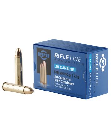 PPU PP30F Standard Rifle30Carbine 110gr Full Metal Jacket Round Nose 50 Per Box/10 Case