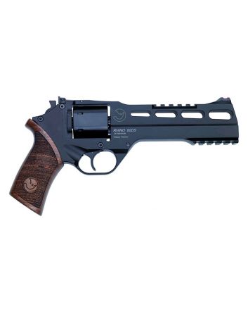 Chiappa Firearms CF340248 Rhino 60SAR *CA Compliant 357 Mag 6 Shot 6" Black AnodizedSteel Barrel, Blued Steel Cylinder, Black Anodized Aluminum Frame &amp; Barrel Shroud, Picatinny Rails, Walnut Grip