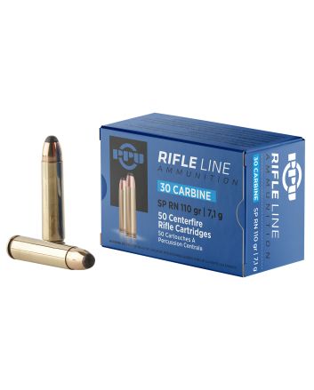 PPU PP30S Standard Rifle30Carbine 110gr Soft Point Round Nose 50 Per Box/10 Case