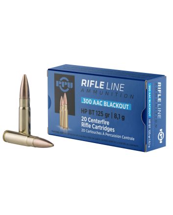 PPU PP300BH Standard Rifle300Blackout 125gr Hollow Point Boat Tail 20 Per Box/50 Case