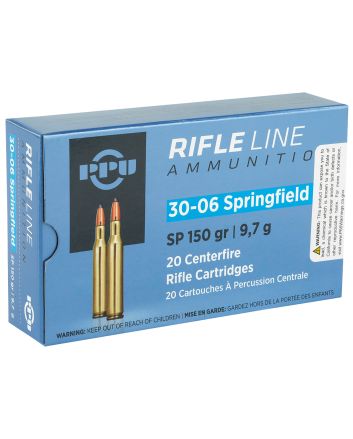 PPU PP30061 Standard Rifle30-06Springfield 150gr Soft Point 20 Per Box/10 Case