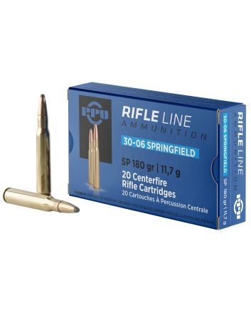 PPU PP30063 Standard Rifle30-06Springfield 180gr Soft Point 20 Per Box/10 Case