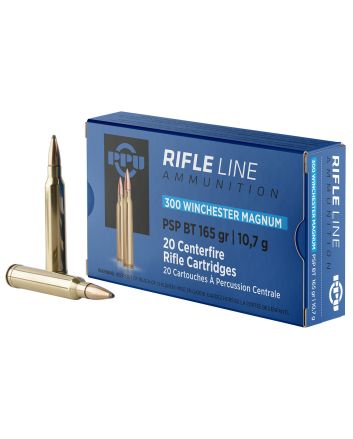 PPU PP3002 Standard Rifle300WinMag 165gr Soft Point Boat Tail 20 Per Box/10 Case
