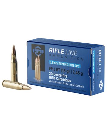 PPU PP68F Standard Rifle6.8mmRemSPC 115gr Full Metal Jacket Boat Tail 20 Per Box/50 Case