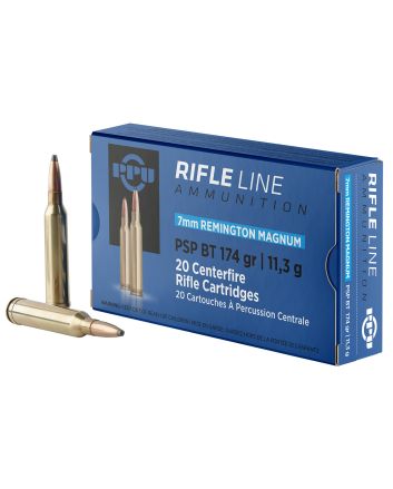 PPU PP7RM2 Standard Rifle7mmRemMag 174gr Pointed Soft Point Boat Tail 20 Per Box/10 Case