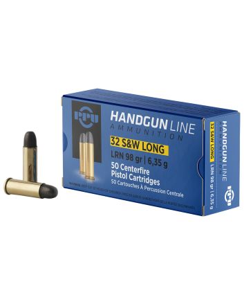 PPU PPH32SW Handgun32S&amp;WLong 98gr Lead Round Nose 50 Per Box/10 Case