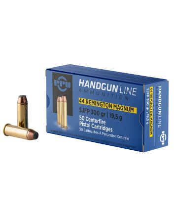 PPU PPH44MF Handgun44RemMag 300gr Semi Jacketed Flat Point 50 Per Box/10 Case