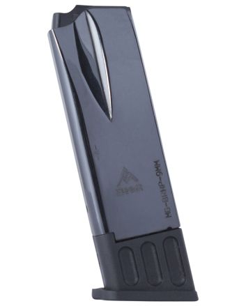Mec-Gar MGBRHP10B Standard10rd 9mm Luger Fits Browning Hi-Power/Springfield SA-35 Blued Carbon Steel