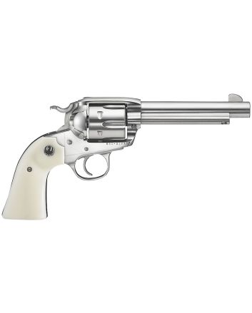 Ruger 5129 Vaquero45 Colt (Long Colt) 6rd 5.50" High Gloss Barrel, Cylinder &amp; Frame, Simulated Ivory Grip, Transfer Bar Safety, Bisley Style Hammer