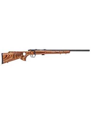 Savage Arms 28750 Mark II BTV Full Size 22 LR 5+1 21" Matte Black Heavy Button Rifled Barrel, Matte Black Drilled &amp; Tapped Carbon Steel Receiver, Satin Brown Thumbhole Laminate Stock, Right Hand