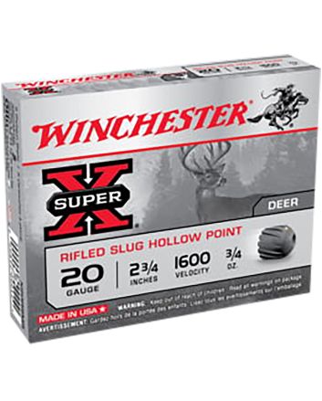 Winchester Ammo X20RSM5VP Super X20Gauge 2.75" 3/4oz Rifled Slug Shot 15 Per Box/10 Case