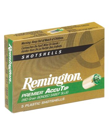 Remington Ammunition 20496 Premier AccuTip20 Gauge 2.75" Sabot Slug Shot 5 Per Box/ 20 Cs