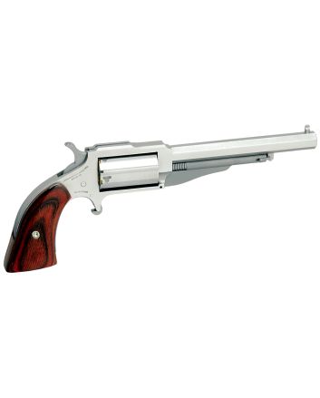 North American Arms 18604 1860 The Earl *CA Compliant 22 WMR 5rd 4" Barrel, Overall Stainless Steel Finish &amp; Rosewood Boot Grip