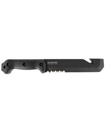 Ka-Bar BK3 Becker Tac Tool 7" Fixed Chisel w/Wire Cutter Part Serrated Black 1095 Cro-Van Blade, Black Ultramid Handle, Includes Sheath