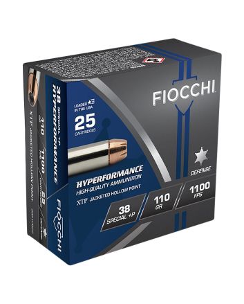 Fiocchi 38XTPB25 Hyperformance38Special+P 110gr Hornady XTP Hollow Point 25 Per Box/20 Case