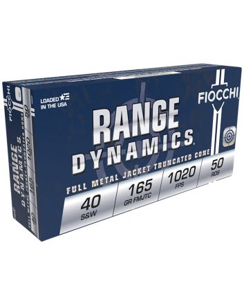 Fiocchi 40SWF Range Dynamics40S&amp;W 165gr Full Metal Jacket Truncated Cone 50 Per Box/20 Case