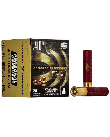 Federal PD412JGE000 Premium Personal Defense 410Gauge 2.50" 7/16oz 000BuckShot 20 Per Box/10 Case