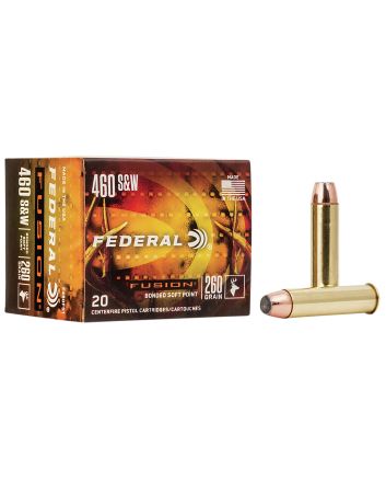Federal F460FS1 Fusion Handgun 460S&amp;W Mag 260gr Fusion Soft Point 20 Per Box/10 Case
