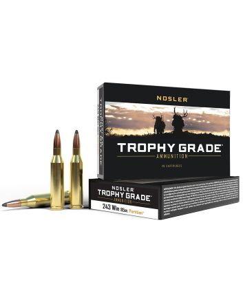Nosler 60002 Trophy Grade243Win 85gr Nosler Spitzer Partition 20 Per Box/10 Case