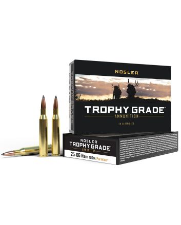 Nosler 60005 Trophy Grade25-06Rem 100gr Nosler Spitzer Partition 20 Per Box/10 Case