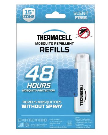 Thermacell R4 Repellent RefillEffective 15 ft Odorless Scent Mat/Fuel Cartridges Repels Mosquito Effective Up to 48 hrs 4 Fuel Cartridges/12 Mats